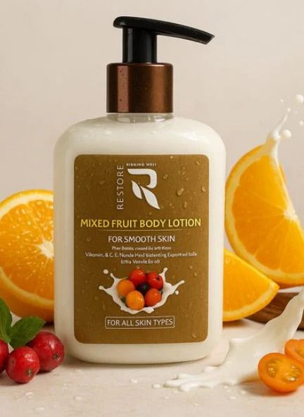 Mixed Fruit Body Lotion For Smooth Skin With Mixed Fruits & Vitamins Vitamin A, C, E, Mixed Fruit Extract & Essential Oils